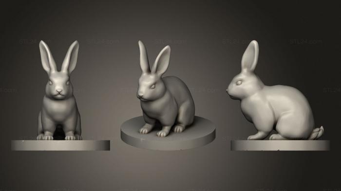 Статуэтки животных (Кролик, STKJ_2424) 3D модель для ЧПУ станка